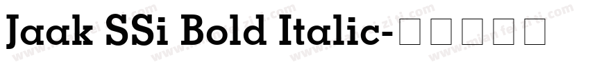 Jaak SSi Bold Italic字体转换